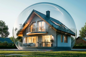bild på en villa inuti en bubbla